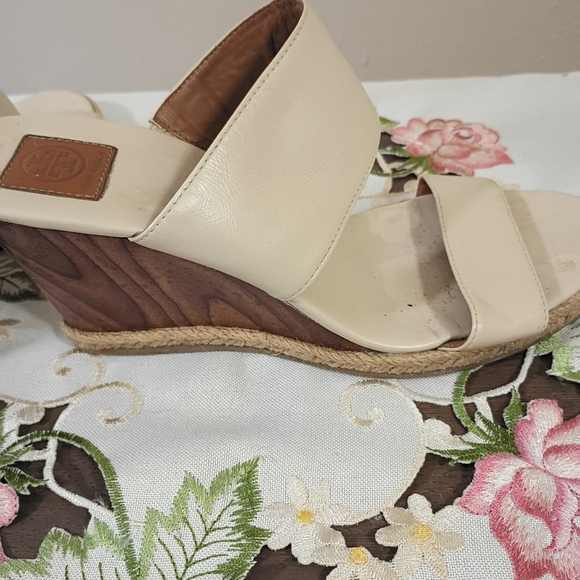 Tory Burch Raya Mule Wedge Slight Wear On Insoles As Shown In Pictures Sz 7.5 - Picture 6 of 14